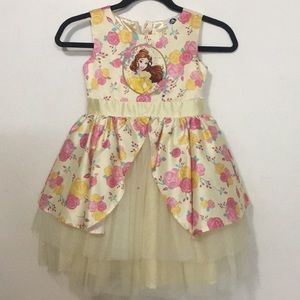 Yellow floral Princess Belle Dress